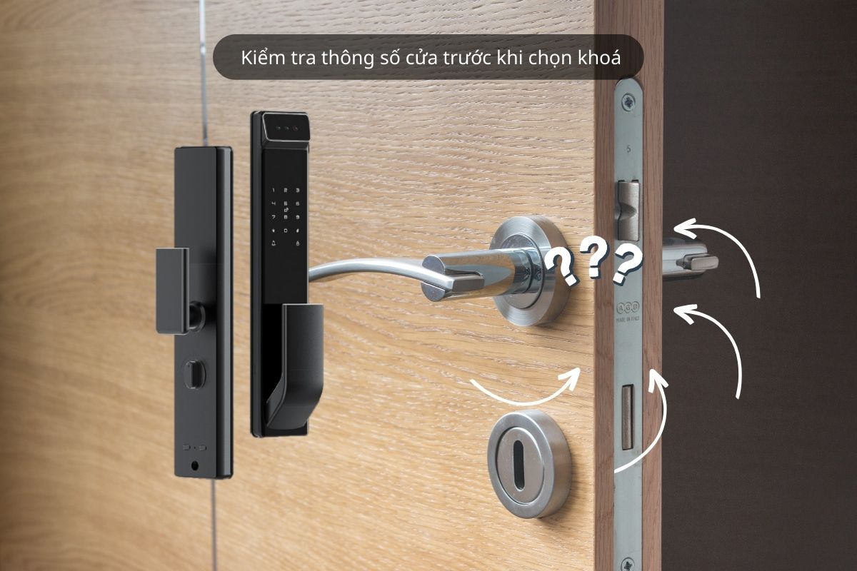 Hình ảnh vấn đề cần lưu ý khi lắp khoá vân tay cho cửa gỗ